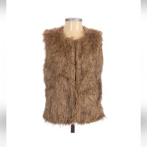 Wenxi Faux Fur Vest | Size S | Brown